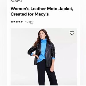 On 34th leather moto jacket